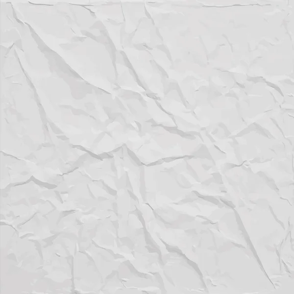 Textura Papel Enrugada Branca Fundo Vetor Luz Abstrato —  Vetores de Stock