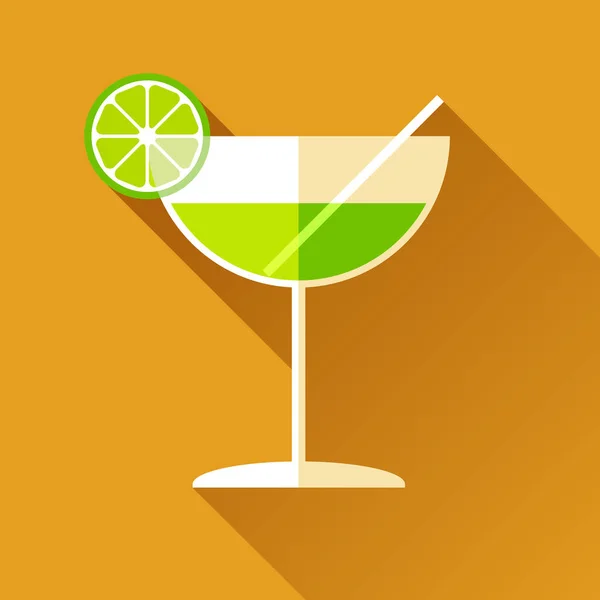 Icono Cristal Para Vermut Estilo Plano Copa Vino Sobre Fondo — Vector de stock