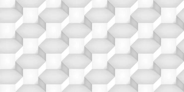 Volume realistic vector cubes texture, light geometric seamless pattern, design white illusion background for you projects