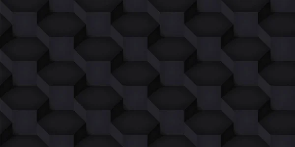 Volumen Realistische Vektorwürfel Textur Dunkle Geometrische Nahtlose Muster Design Schwarze — Stockvektor