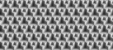Birim gerçekçi vektör küpleri doku, gri geometrik sorunsuz çini desen, sen projeler için tasarım arka plan 