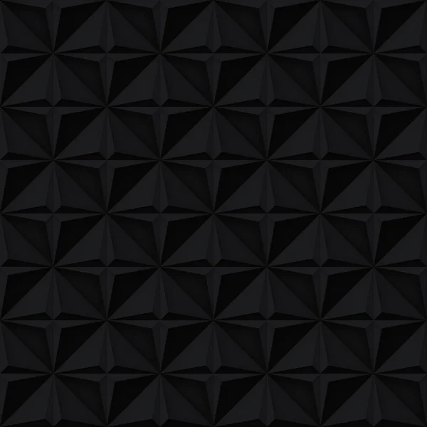 Volumen Realistische Vektorsterne Textur Dunkle Geometrische Nahtlose Fliesen Muster Design — Stockvektor
