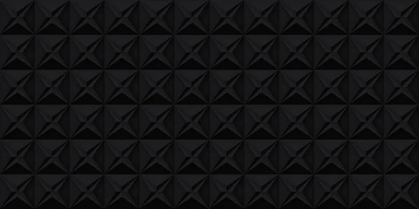 体积逼真的矢量星纹理 深色几何无缝瓷砖图案 设计黑色背景为您的项目 — 图库矢量图片