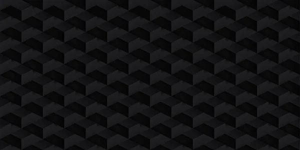 ボリューム現実的ベクトル キューブ テクスチャー 暗いの幾何学的なシームレスなタイル パターン あなたのプロジェクトのための黒の背景をデザインします — ストックベクタ