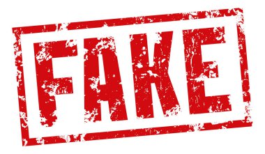 Sahte damgası. Beyaz zemin üzerine kırmızı baskı. Vektör tasarımı