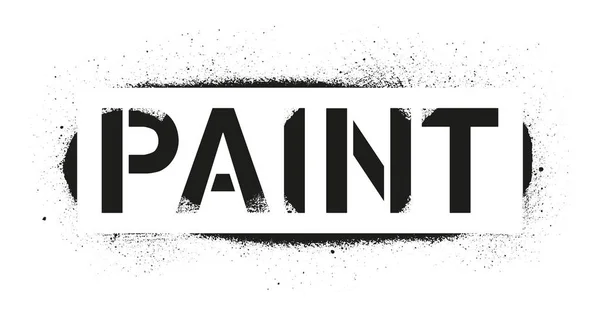 Inscription Peinture Pochoir Graffiti Noir Imprimé Sur Fond Blanc Conception — Image vectorielle