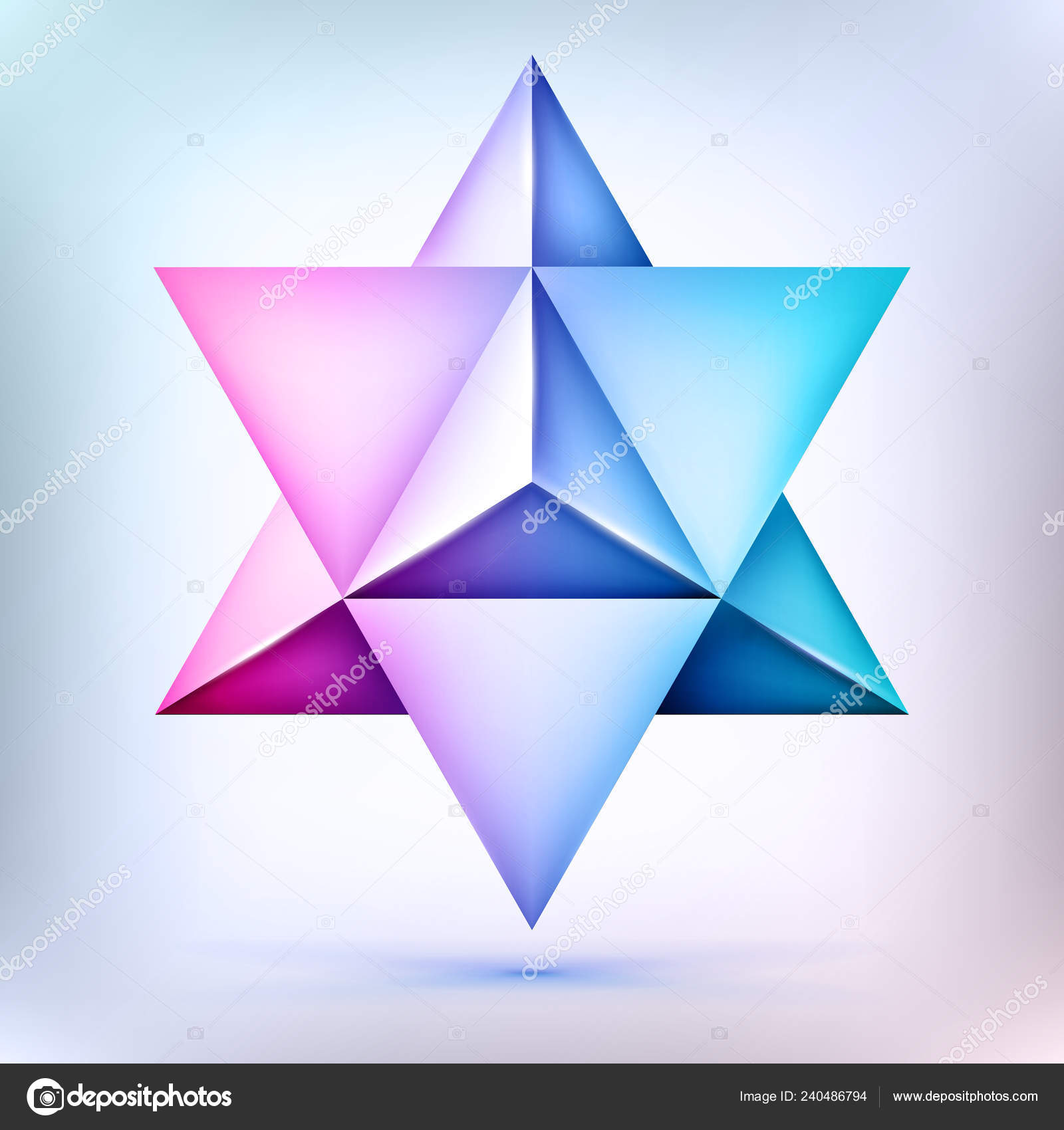 Polyèdre Merkaba Cristal Ésotérique Forme Géométrique Sacrée Étoile