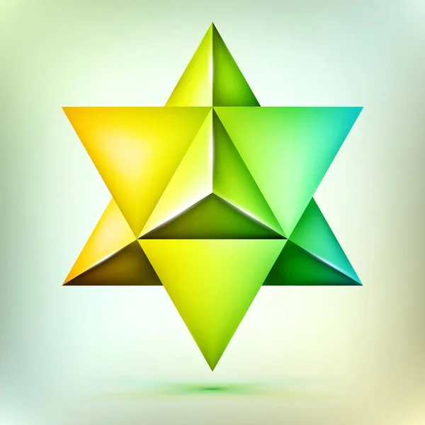 Poliéder Merkaba Ezoterikus Bronz Kristály Szakrális Geometriai Alakzat Kötet Dávid — Stock Vector