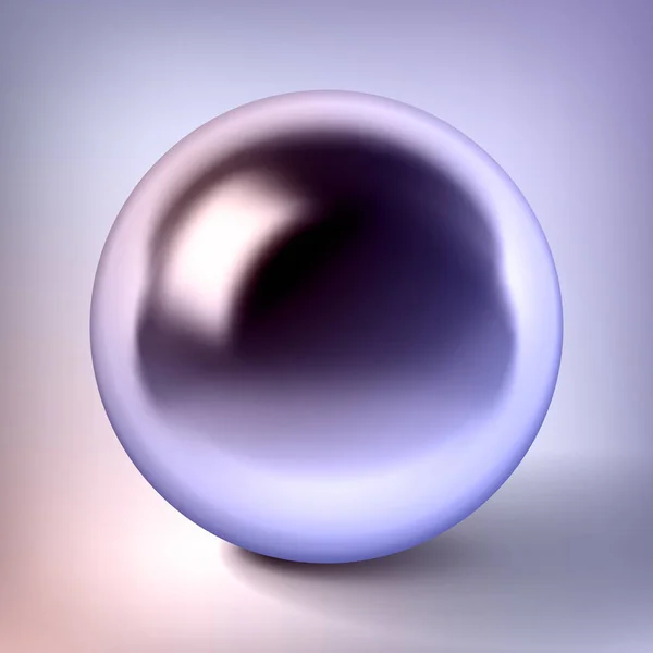 Vector Esfera Cromada Bola Metal Brillante Color Perla Rodear Objeto — Vector de stock