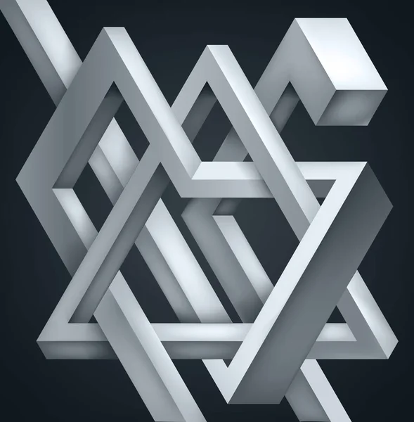 Twisted Composition Formes Abstraites Puzzle Formes Vecteur Construction Irréelle Sur — Image vectorielle