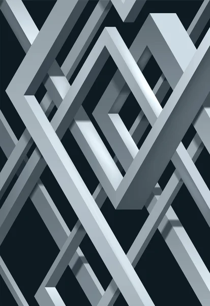 Twisted Sammansättning Abstrakt Plexus Former Labyrinth Former Vector Unreal Konstruktion — Stock vektor