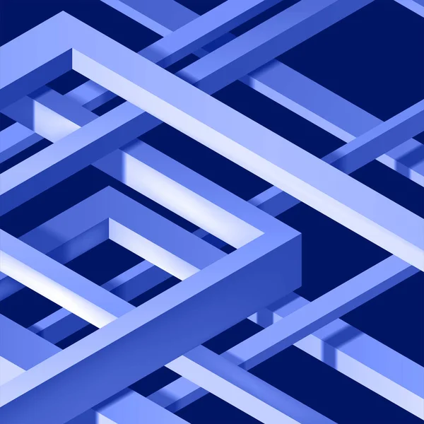 Abstraktní Plexus Forem Složení Twisted Labyrint Obrazce Vektor Neskutečné Stavby — Stockový vektor