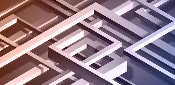 Abstraktní Plexus Forem Složení Twisted Labyrint Obrazce Vektor Neskutečné Stavby — Stockový vektor