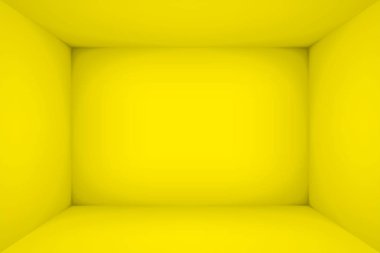 Boş sarı Oda. Kutusunun iç mekan. Vektör tasarlamak. Sen iş projesi için alay
