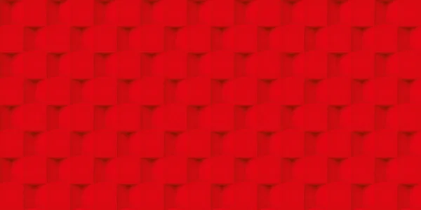 Volume Realistic Vector Cubes Texture Red Geometric Seamless Tiles Pattern — Stock Vector