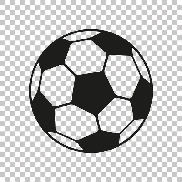 Football Icon Flat Style Vector Soccer Ball Transparent Background Sport — Stock Vector