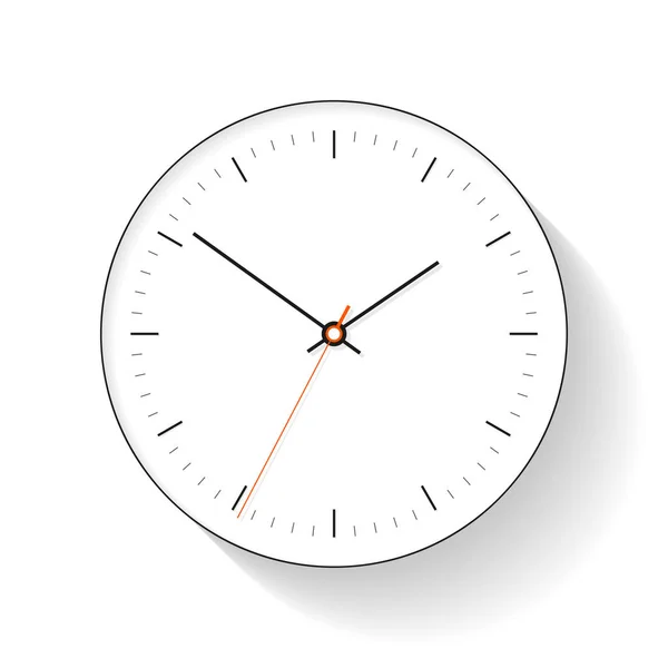 Иконка Часов Плоском Стиле Круглые Простые Часы Белом Фоне Десять — стоковый вектор
