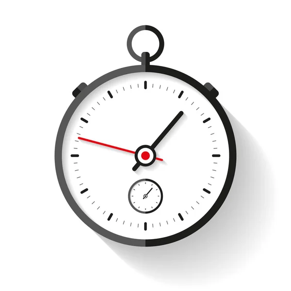 Düz Tarzda Kronometre Simgesi Beyaz Arka Plan Üzerinde Yuvarlak Zamanlayıcı — Stok Vektör
