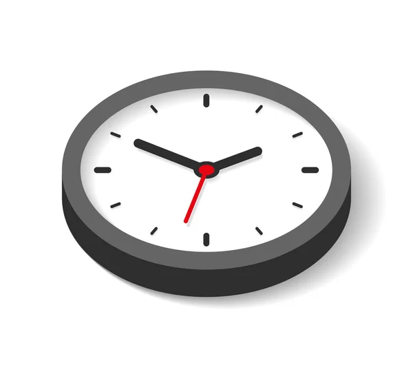 Klokpictogram Platte Stijl Timer Witte Achtergrond Business Watch Vector Ontwerpelement — Stockvector
