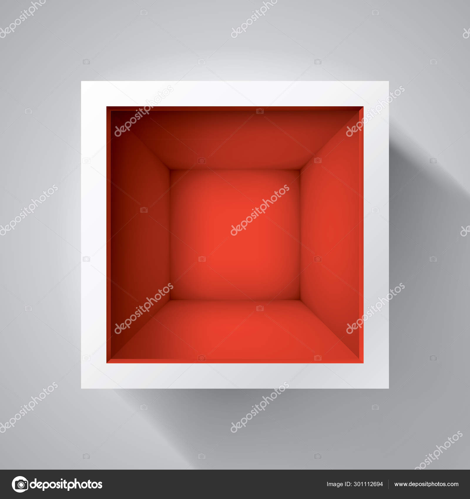 Download Open Box Top View Empty Cube Mockup Design Your Project Vector Image By C Panimoni Vector Stock 301112694