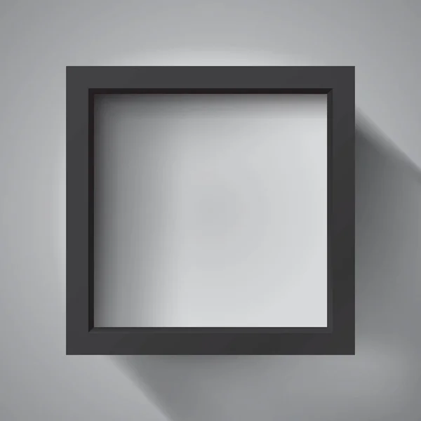 Ρεαλιστικό Κενό Μαύρο Πλαίσιο Στο Φως Φόντο Περίγραμμα Για Δημιουργικό — Διανυσματικό Αρχείο