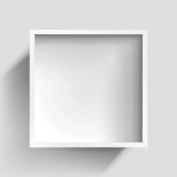 3D Render mockup of four square white plastic empty frame with paper border  inside and gray space on gray wall. Border template creative project conce  Stock Photo - Alamy