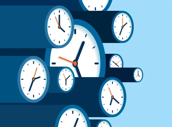 Iconos Del Reloj Estilo Plano Temporizadores Sobre Fondo Azul Gestión — Archivo Imágenes Vectoriales