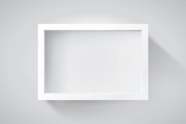 Işık arka planda gerçekçi boş çerçeve, yaratıcı projeniz için kenarlık, projeniz için maket. Vektör tasarımı