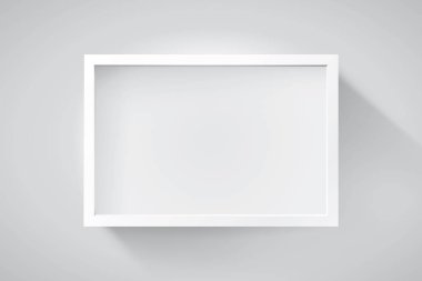 Işık arka planda gerçekçi boş çerçeve, yaratıcı projeniz için kenarlık, projeniz için maket. Vektör tasarımı