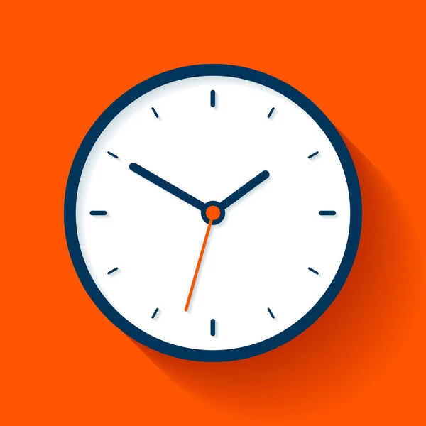 Icona Dell Orologio Stile Piatto Timer Sfondo Arancione Orologio Affari — Vettoriale Stock