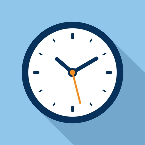 Иконка Часов Плоском Стиле Синем Фоне Деловые Часы Векторный Элемент — стоковый вектор