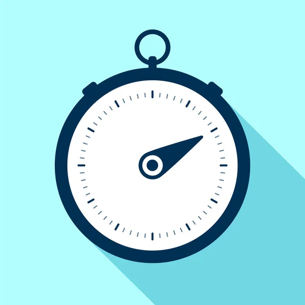 Icono Cronómetro Estilo Plano Temporizador Redondo Sobre Fondo Color Reloj — Vector de stock