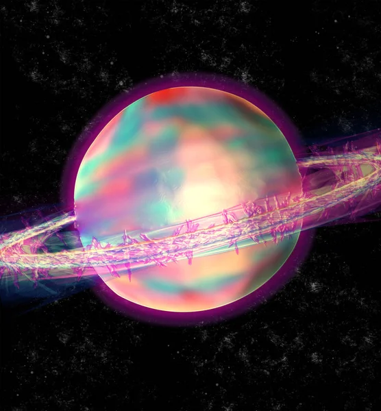 Saturno Colorido Espacio — Foto de Stock