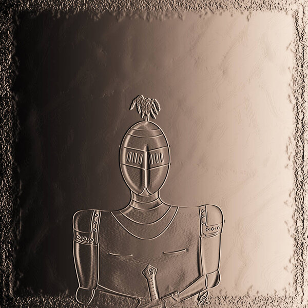 Medieval ancient shiny knight (Copper relief effect)