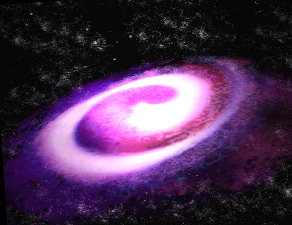 Fialový Spirální Galaxie Ilustrace — Stock fotografie