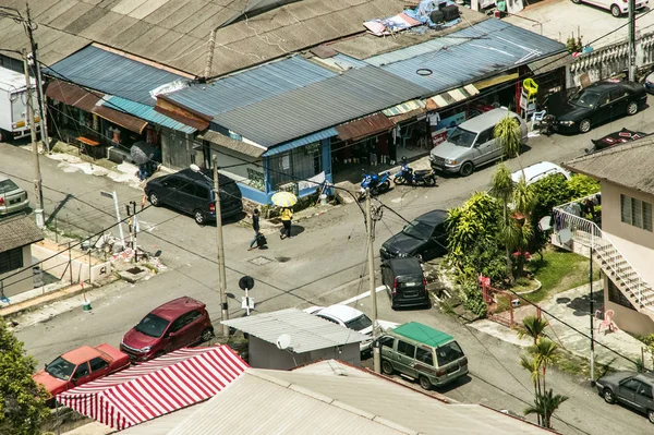 Foto Aérea Día Normal Suburbio Malasia Una Encrucijada —  Fotos de Stock