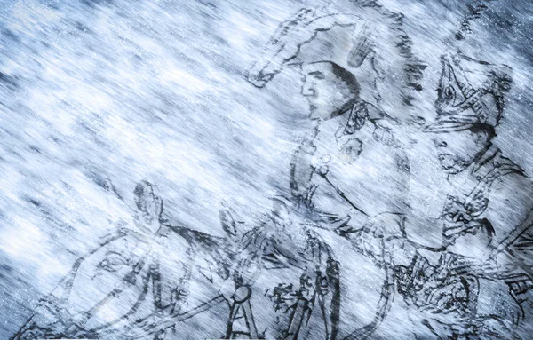 Napoleon Kawaleria Walczą Przez Rosyjską Zimę Drodze Pokonania — Zdjęcie stockowe