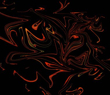 Siyah arka planda kırmızı ve turuncu eğriler tasarımı