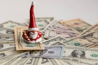 Para ile Noel Baba. Konsept: Bu sembol servet ve şans getirmek izin