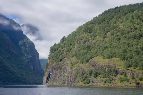 Côte Fjord Norvégien Pendant Les Voyages Été Sur Bateau — Photo