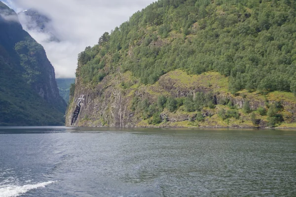 Côte Fjord Norvégien Pendant Les Voyages Été Sur Bateau — Photo