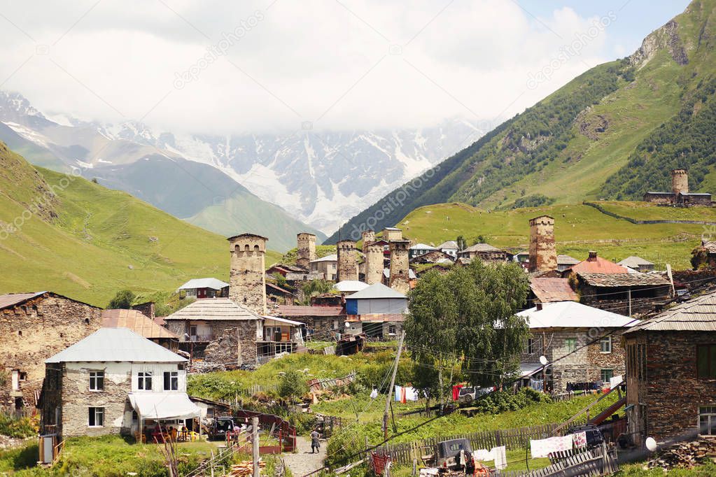 Old valley Ushguli in Georgia