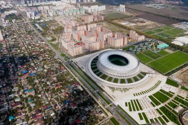 Krasnodar, Rusya - 28 Mayıs 2018: Krasnodar Stadyumu Krasnodar şehir. Stadyumun Güney Rusya'nın modern bina.