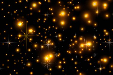 Siyah arka plandaki animasyon yıldızları. Yıldızlı gökyüzü