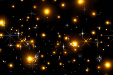 Siyah arka plandaki animasyon yıldızları. Yıldızlı gökyüzü