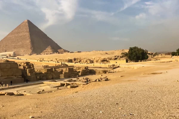 Pirâmides Giza Grandes Pirâmides Egito Sétima Maravilha Mundo Megaliths Antigos — Fotografia de Stock