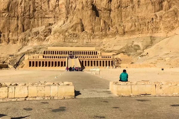 Giza Museum Complex, Egypt - 27 August 2017: Buildings and columns of ancient Egyptian megaliths. Ancient ruins of Egyptian buildings