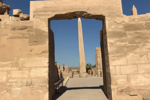 Buildings and columns of ancient Egyptian megaliths. Ancient ruins of Egyptian buildings