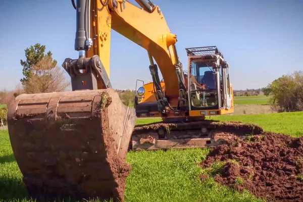 Construção Oleoduto Construção Local Máquinas Para Construção — Fotografia de Stock