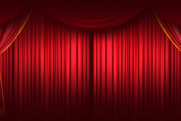 Red Curtain Closing Curtain Stage Curtain High Quality Computer Animation — Stock Photo, Image